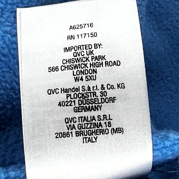 Quacker Factory XL Blue Fleece Pullover Rhinestone Snowflake Design Quarter Zip - Picture 11 of 12